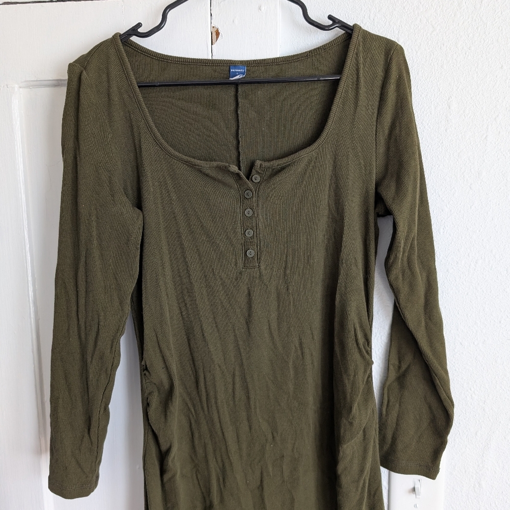 Olive Green Maternity Bodycon Dress